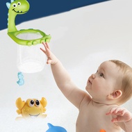 [EST] Bath Toy Bag Large Capacity Mesh Pouch Cartoon Dinosaur Shark Fishnet Storage Portable Bathroom Fishing Toy Accessories Organizer Baby Supplies