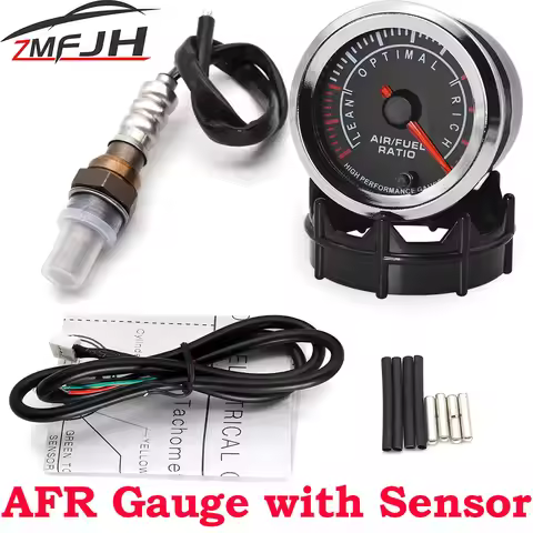 52mm Digital Air Fuel Ratio Gauge 7Color Backlight Lambda Probe Oxygen O2 Sensor High-end Car Gauge 