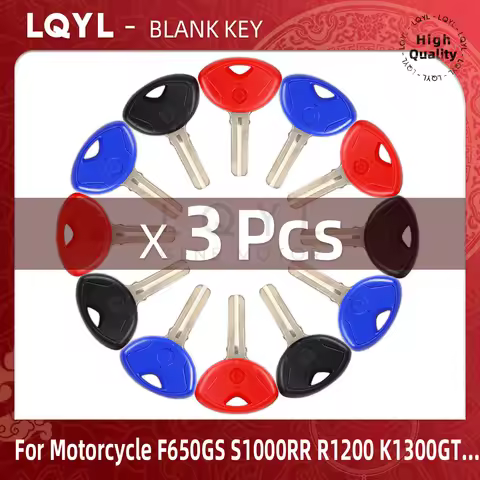 3Pcs New Blank Key Motorcycle Replace Uncut Keys For BMW F650GS F800GS S1000RR F650 F800 R1200 R1150