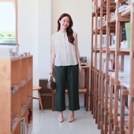 天然亞麻削肩襯衫 : 天然琥珀亞麻襯衫