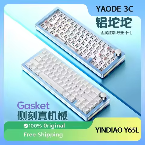 YINDIAO Y65L Mechanical Keyboard Kit Gasket Customized Aluminium Alloy Wired Keyboard 65% Layout Hot
