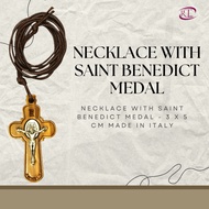 Necklace with Saint Benedict Medal - 3 x 5 cm Made in Italy - C3-115368 Lenght-17 inches - Cross-3x5