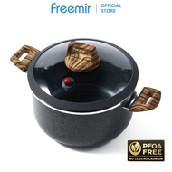 [TERLARIS] freemir Wajan/Panci 24/20cm Hitam Panci Anti Lengket Casserole Pan Non Stick Peralatan Ma