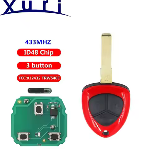 Xuri Replacement Remote Key Fob 3 Button 433MHz ID48 for Ferrari 458 Italia 2009-2014 F430 2005-2009