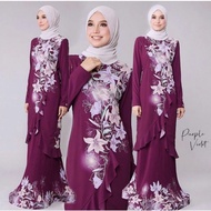 [PRELOVED LEEYANARAHMAN] Baju kurung Larrossa Evelyn Purple Violet saiz L size