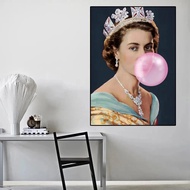 Cetakan Kanvas Potret Abstrak Ratu Elizabeth - Poster Seni Dinding HD Boleh Suai untuk Hiasan Rumah