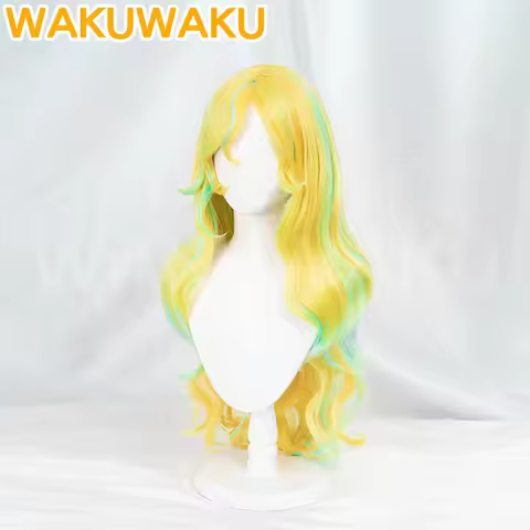 IN STOCK Lagoona Blue Wig Anime Cosplay Wig WakuWaku Lagoona Blue Cosplay Women Cute Long Yellow Hai