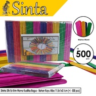 Shinta Ice Cream Sticks in Good Quality Colors - Alba Wood Material 11.5x1x0.1cm (+/- 500 pcs)