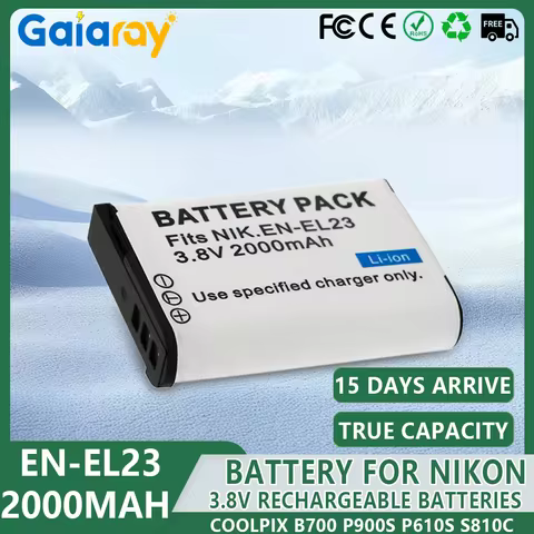 EN-EL23 ENEL23 EN EL23 battery For Nikon COOLPIX B700 P900s P610s P610 P600 S810c Camera Battery 200