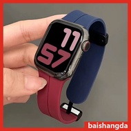 Magnetic Strap For iWatch 44mm 45mm 40mm 41mm  silicone folding buckle strap mixed color strap For i