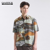 DAPPER เสื้อเชิ้ตแขนสั้น Tropic Abstract Print สีเขียว