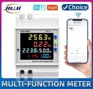 JIUJI 6IN1 DIN rail AC monitor Tuya smart kilowatt-hour meter D52-2066 220V 110V 380V with built-in 