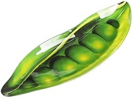 Dulton G815-973GP GLASS FARMER PLATE GREEN PEAS PLATE, GREEN PEAS PLATE, H 0.8 inches (20 mm), W 12.