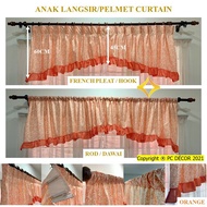 PCdecor Anak Langsir Pelmet curtain Langsir Dapur Short Curtain Kitchen Curtain French Pleat Curtain Header Kepala Langsir