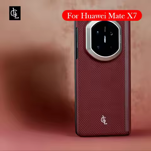LLC Magnetic Fiber Case For Huawei Mate X7 Carbon Fiber Wireless Charging Back Cover Case for HUAWEI