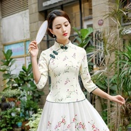 wholesale Sheng Coco Chinese Traditional Clothing Hanfu Woman Qipao Shirt China Mujer Elegant Ancien