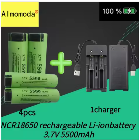 2025 100% Rechargeable lithium battery 18650 Battery 3.7V 5500mAh pour lamp de poche chargeur USB or