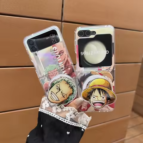 3D One Piece Luffy Zoro Phone Case for Samsung Galaxy Z Flip zflip4 zflip5 Z Fold 3 4 5 6 7 zfold7 O