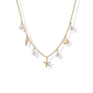 14K Gold Plated Women Necklace With Pearl Shell Necklace Beach Jewelry For Women fashion Shell Neckl