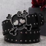 1pc Fashionable Black Leather Urban Baddie Bold Sexy Fantasy Punk Chic Edgy Streetwear Y2K Style Stu