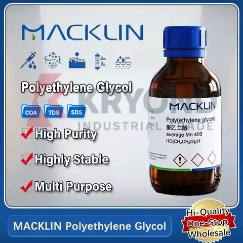 MACKLIN Polyethylene Glycol Liquid Solvent Emulsifier Organic Synthesis Chromatography CAS 25322-68-