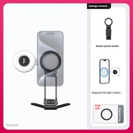 Ulanzi ขาตั้งโทรศัพท์แม่เหล็ก MA38ขาตั้งถ่ายภาพแบบพกพาแม่เหล็กหัวเข็มขัดปีนเขาเหมาะสำหรับ iPhone App