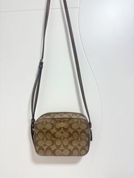 COACH 啡色 Monogram 相機袋