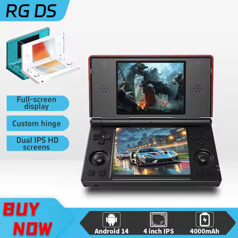 Anbernic RG DS Handheld Game Console 4" IPS Dual Screen Android 4000mAh Flip Video Games Player Supp