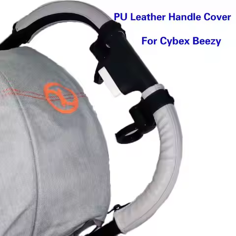 Baby Stroller Leather Pu Handle Cover For Cybex Beezy Stroller Pram Bumper Protective Cases Armrest 