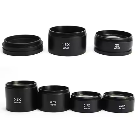 0.3X 0.5X 0.7X 0.75X 1X 1.5X 2X Barlow Lens Stereo Microscope Lens Accessories Auxiliary Objective L