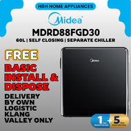 Midea 60L Mini Bar MDRD88FGD30 | Separate Chiller Compartment | R40 rounded cabinet shell | Self-clo
