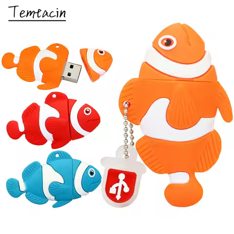 Cartoon Clown Fish USB Flash Drive 128GB Pen Drive 64GB Memory Stick 256GB 32GB 16GB 8GB Pendrive Th