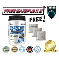 Muscle Kingdom Creatine + Glutamine 500g (FREE 3 SAMPLE) 100 serving halal creatine, halal glutamine
