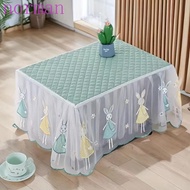 NORMAN Microwave Dust Cover, Insulated Yarn Edge Oven Cover, Household Pastoral Style Dust Proof Rectangle Tablecloth Kitchen Appliances