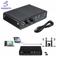 Q6greatbuy666-USB Optical Sound Card 6 Channel 5.1 External Reverb Sound Card Converter 48Khz Sampli