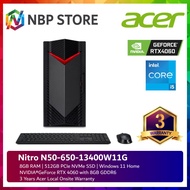 Acer Nitro N50-650-13400W11G Gaming Desktop PC ( I5-13400F, 8GB, 512GB SSD, RTX4060 8GB, W11 )
