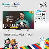 Hisense U6K ULED/QLED+ 4K Smart Google TV 50 inch | Full Array Local Dimming | Dolby Atmos | Quantum Dot Colour