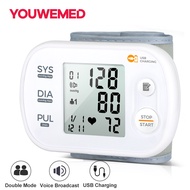 [English Voice Broadcast and Rechargable] Digital Blood Pressure Monitor Wrist bp Monitor Automatic Blood Pressure