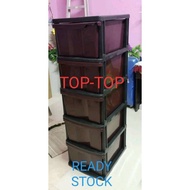 5 TIER strong plastic drawer/storage cabinet/Almari baju plastic