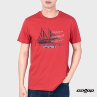 GALLOP : เสื้อยืดผ้าคอตตอนพิมพ์ลาย Graphic Tee รุ่น GT9150 สี Red Wine - แดงไวน์ / ราคาปกติ 790.-