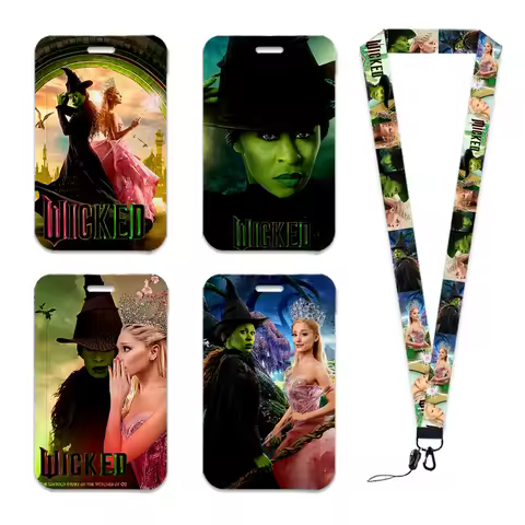 Hot Selling Wicked Movie Elphaba ID Badge Holder Strap Bus Card Case Pass Case Cover Slip Bank Cardi