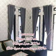 Embossed blackout curtains, thick, soft, moreno, dark gray, smokering model, width 160 cm, height 26