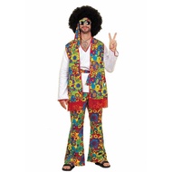 🎉Ready Stock🎉Halloween Costume Men's Retro 70s hippie hippie Costume Nightclub Bar Party Stage Costume 1.31 LYJ NOQL