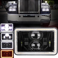 4x6 inch Rectangle Headlight H4 Plug DRL Turn Signal Driving Light HID Xenon Halogan Headlamp Replac