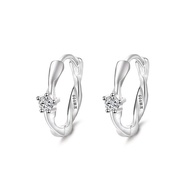 Light s999 Ears High-End Temperament Simple Mo Niche Buckle Pure Silver Luxury Zirconia Design Earri