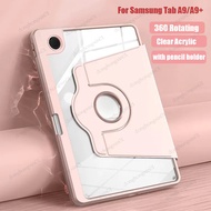 For Samsung Galaxy Tab A9 8.7 inch 2023 SM-X110 SM-X115 Tablet Case With Pen Holder 360 Rotating Acr