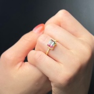 The Fusion - 天然西瓜雙色碧璽(1.62ct) 18k黃金戒指