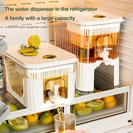 5L โถใส่น้ำหัวกดน้ำในตู้เย็นพร้อมก๊อกน้ำเย็นความจุมากถังเครื่องดื่มผลไม้กาน้ำสำหรับตั้งแคมป์