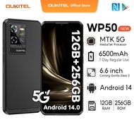 OUKITEL WP50 5G 12GB+256GB 6.60" HD+ 6500mAh 48MP+2MP+0.3MP NFC 12mm Ultra+thin Body Handphone Andro