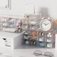 COD+Arrange Plastic Desktop Storage Box With Drawers Transparent